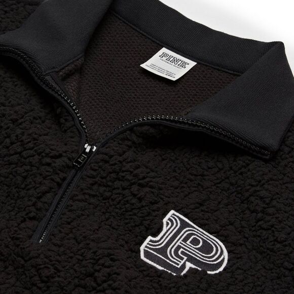 PLUS SIZE! Victoria Secrets Pink Sherpa 3/4 Zip Up Sweatshirt XXL - Picture 4 of 9